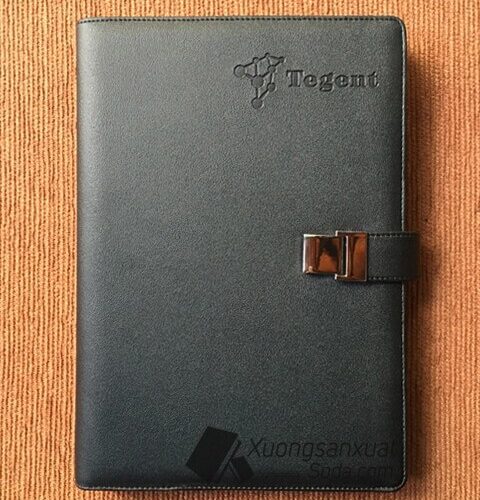 Bìa sổ da simili có nút bấm Tegent 86