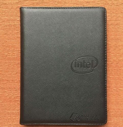 Sổ Bìa Da Simili Móc Lò Xo Ép Logo intel 156