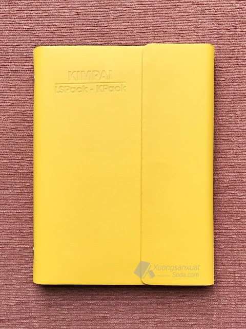 Sổ Tay Bìa Da Màu Vàng Dập Logo Tập Đoàn Kim Pai 160
