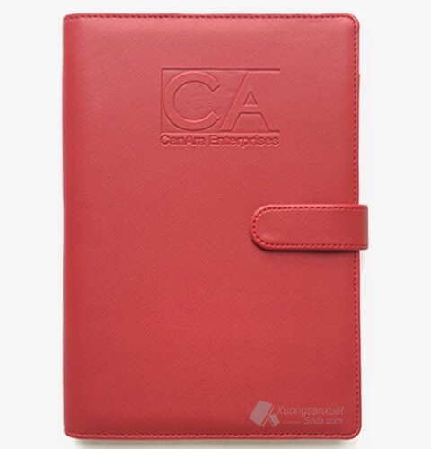 Sổ Bìa Còng Giả Da Simili CA 173 + Bút Bi Khắc Logo