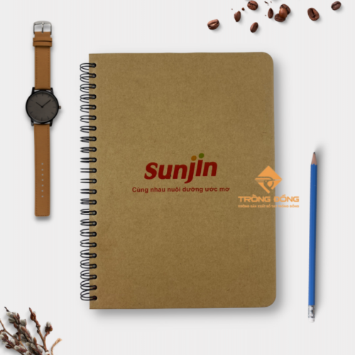 Sổ Tay Lò Xo Bìa Giấy Kraft Sunjin