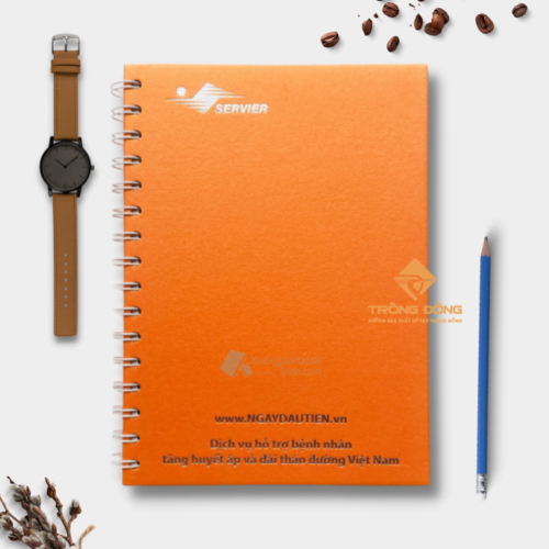 Sổ Tay Lò Xo Bìa Giấy Mỹ Thuật Kim Tuyến Servier 168