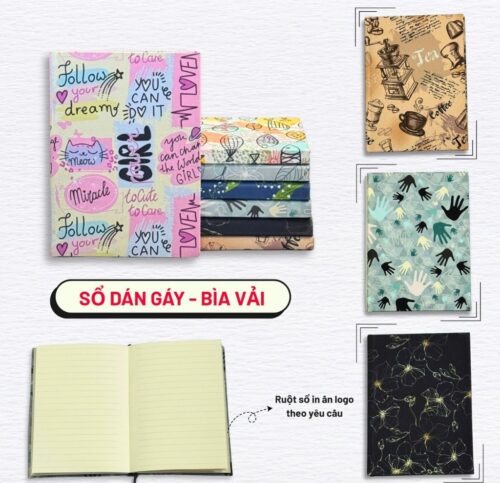 sổ dán gáy bìa vải- introngdong.vn
