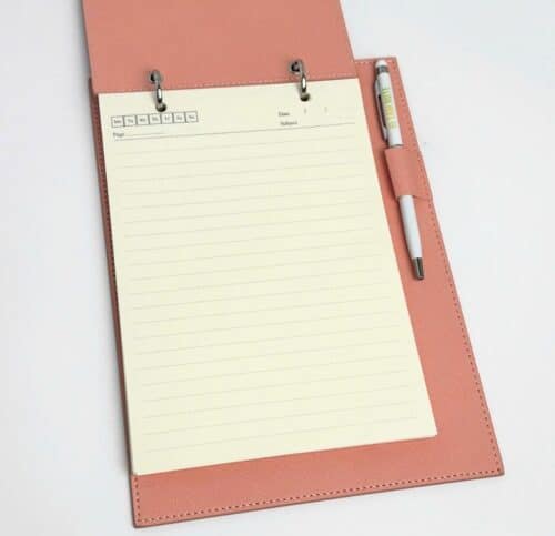 sổ tay a5 bìa da còng 2 khoen STN02