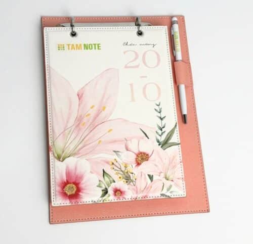 sổ tay a5 bìa da còng 2 khoen STN02